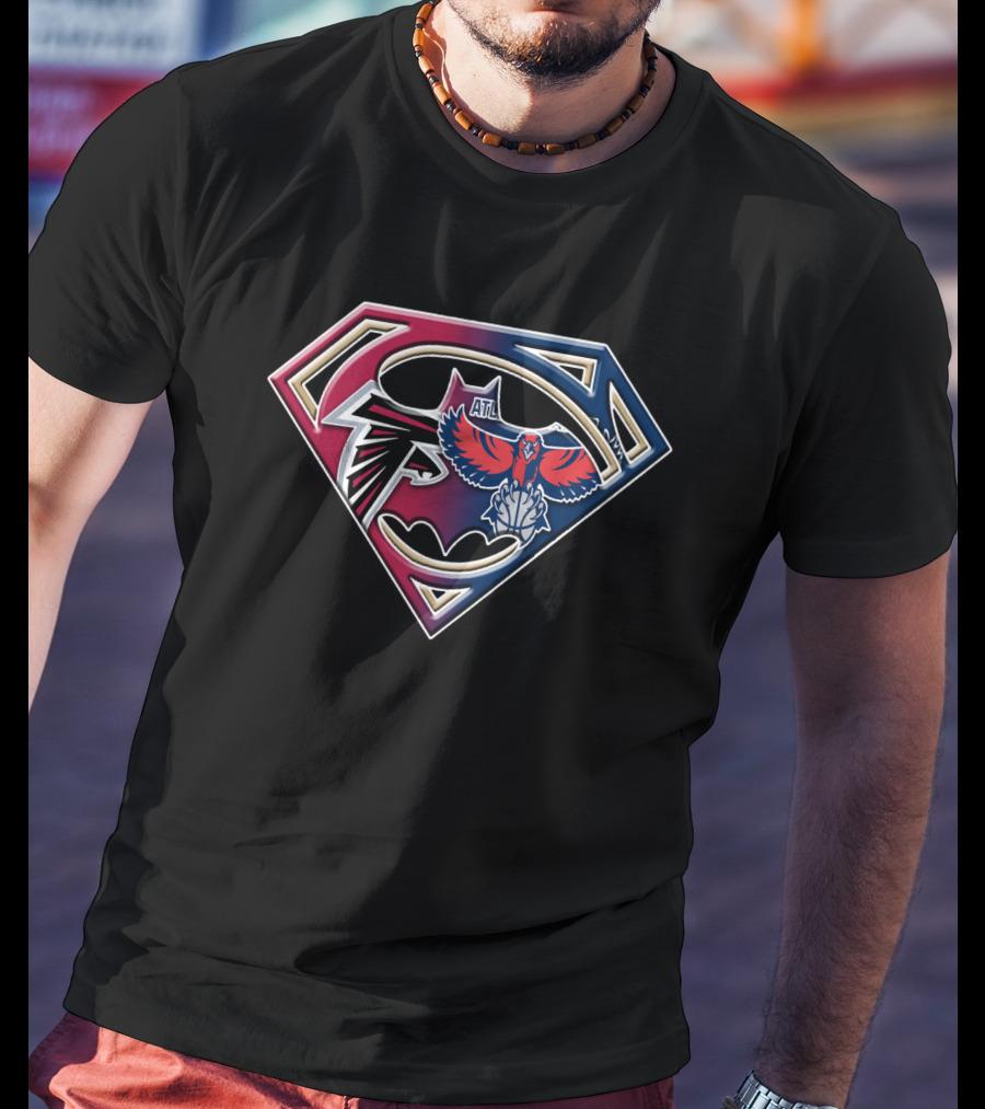 Atl Superman Batman Falcons Hawks T-Shirt