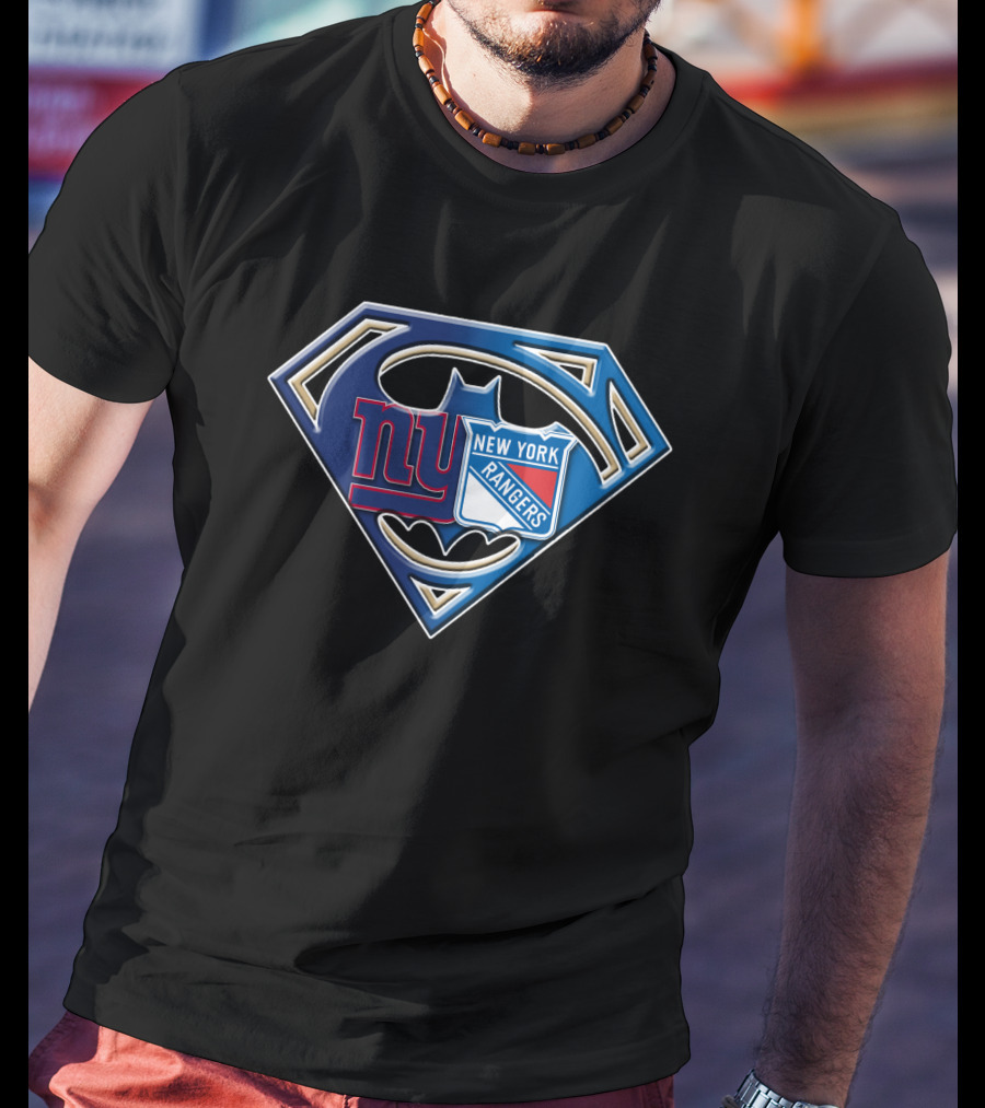 Ny Giants Rangers Batman Superman T-Shirt