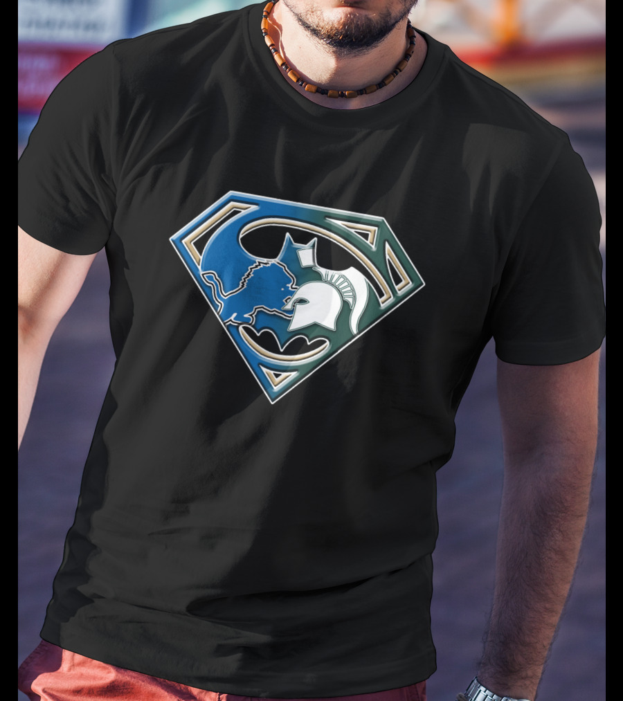 Superman Logo Batman Shape Lions Spartans Bat T-Shirt