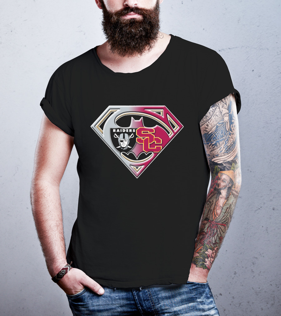Raiders Sc Batman Superman Mashup Bat 099 T-Shirt