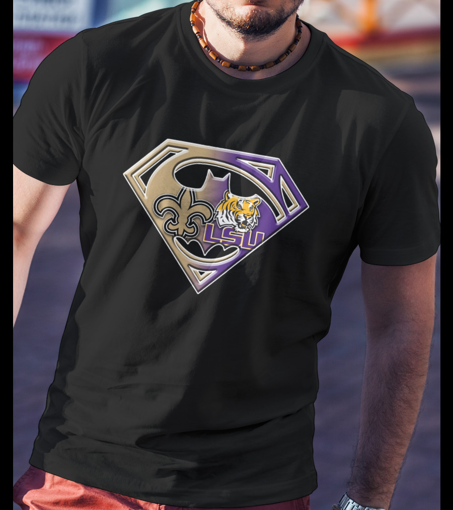 Lsu Tigers New Orleans Saints Superhero T-Shirt