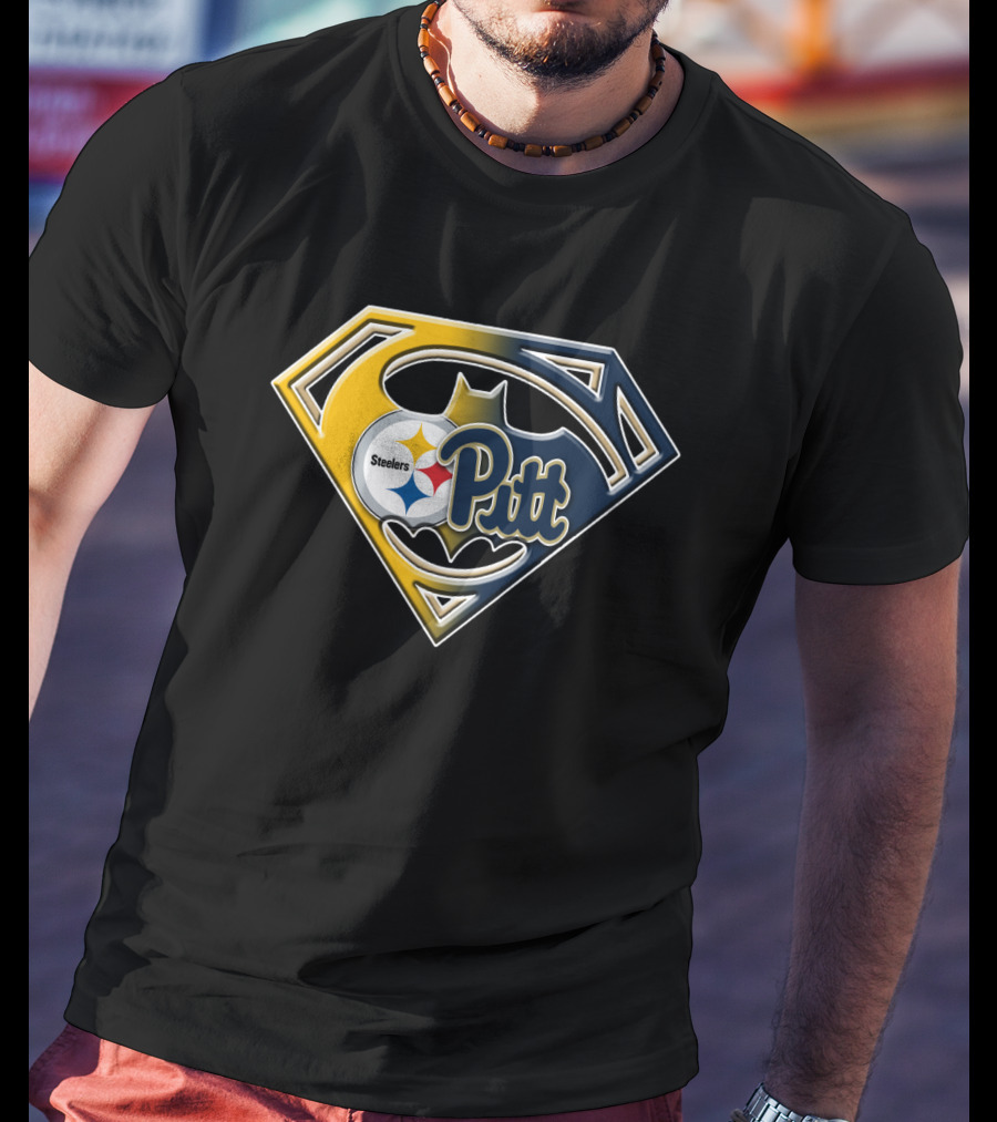 Steelers Pitt Bat Emblem Superhero Fusion T-Shirt