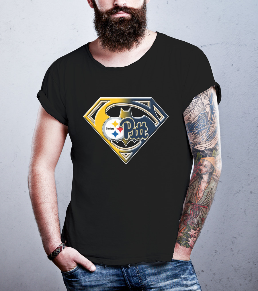 Steelers Pitt Bat Emblem Superhero Fusion T-Shirt