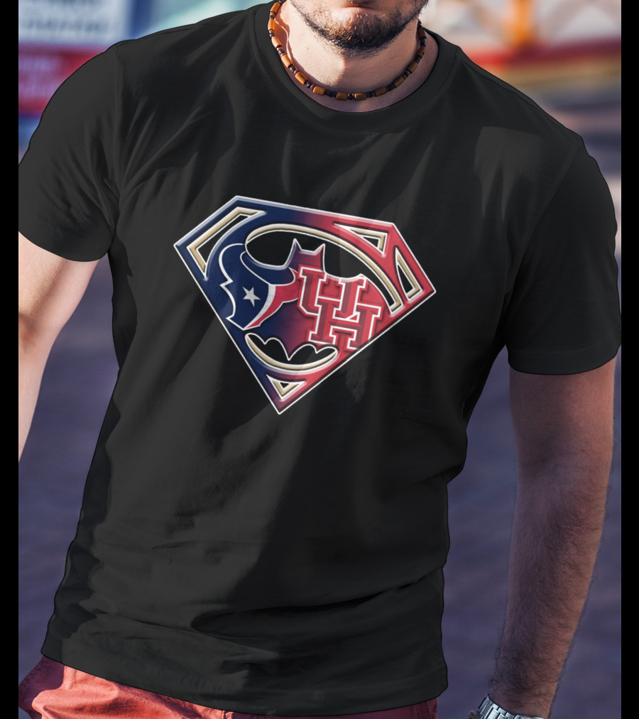 Houston Texans Uh Batman Superman Logo Bat 118 T-Shirt