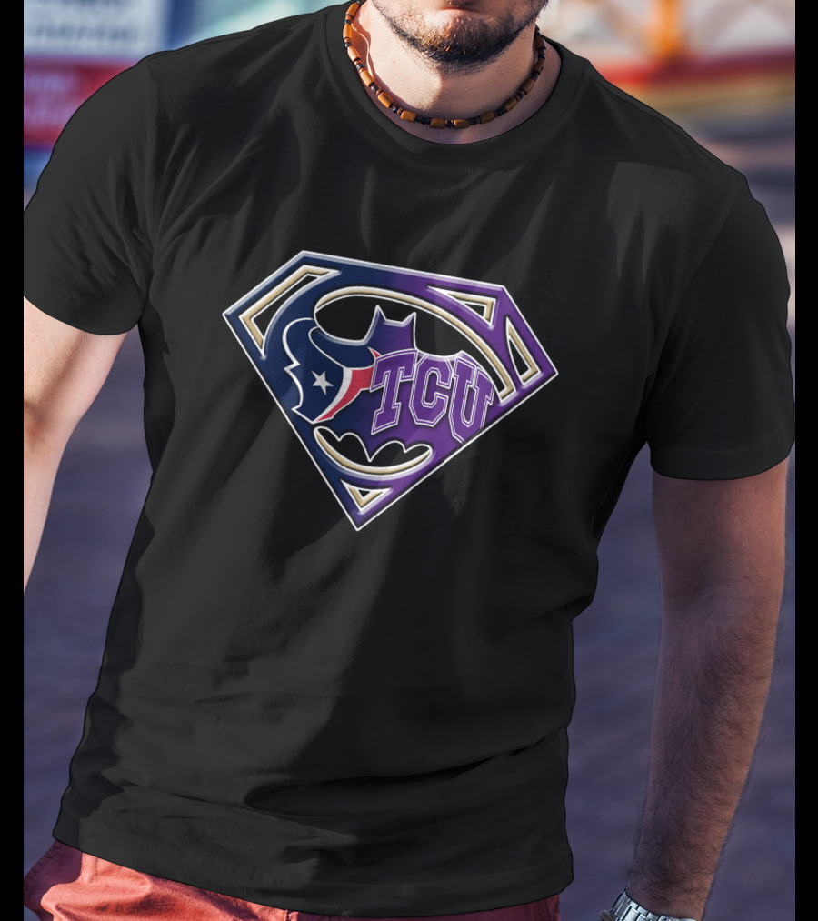 Tcu Bat 122 Texans Logo Superman Bat Symbol Fusion T-Shirt