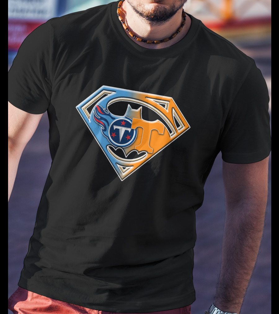 Tennessee Titans Volunteers Superman Batman T-Shirt