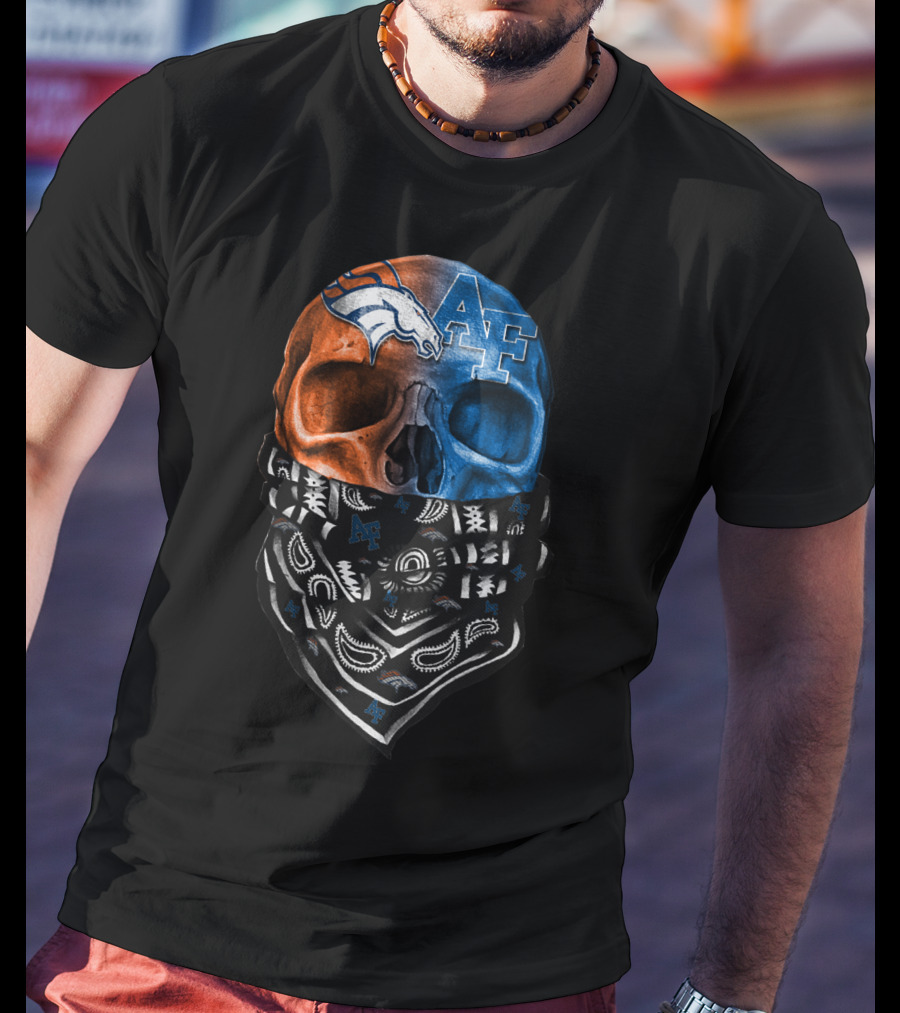 Af Broncos Skull Bandana Sku 015 T-Shirt