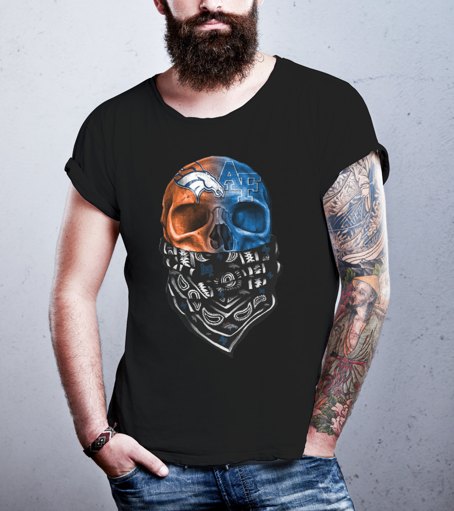 Af Broncos Skull Bandana Sku 015 T-Shirt