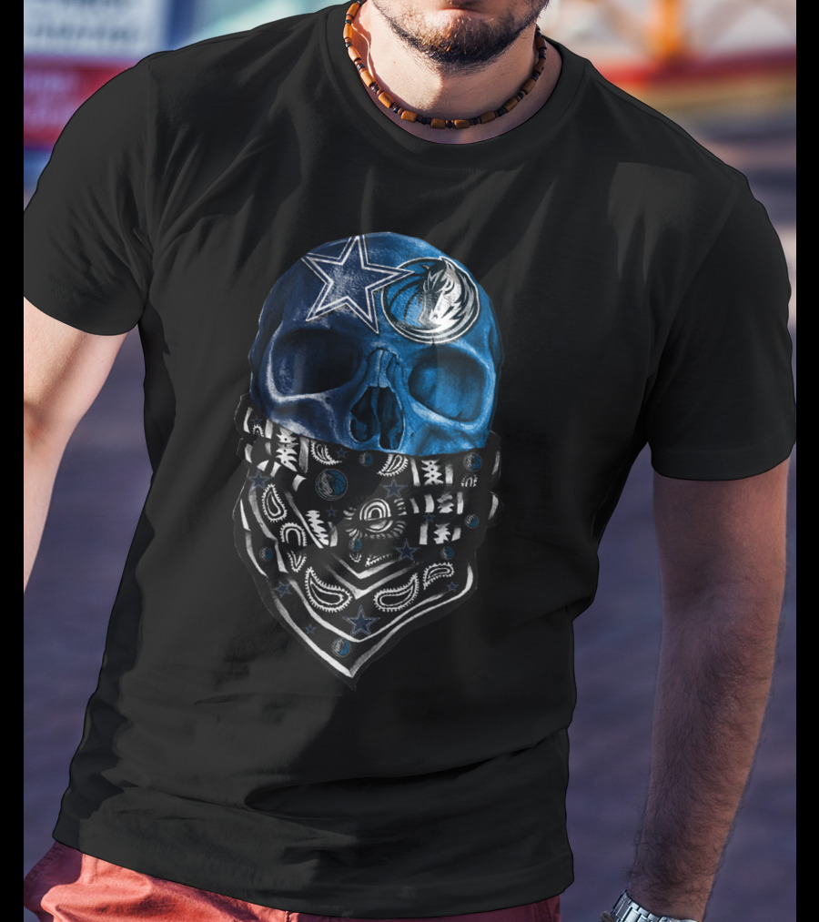 Dallas Cowboys Mavericks Skull Bandana T-Shirt