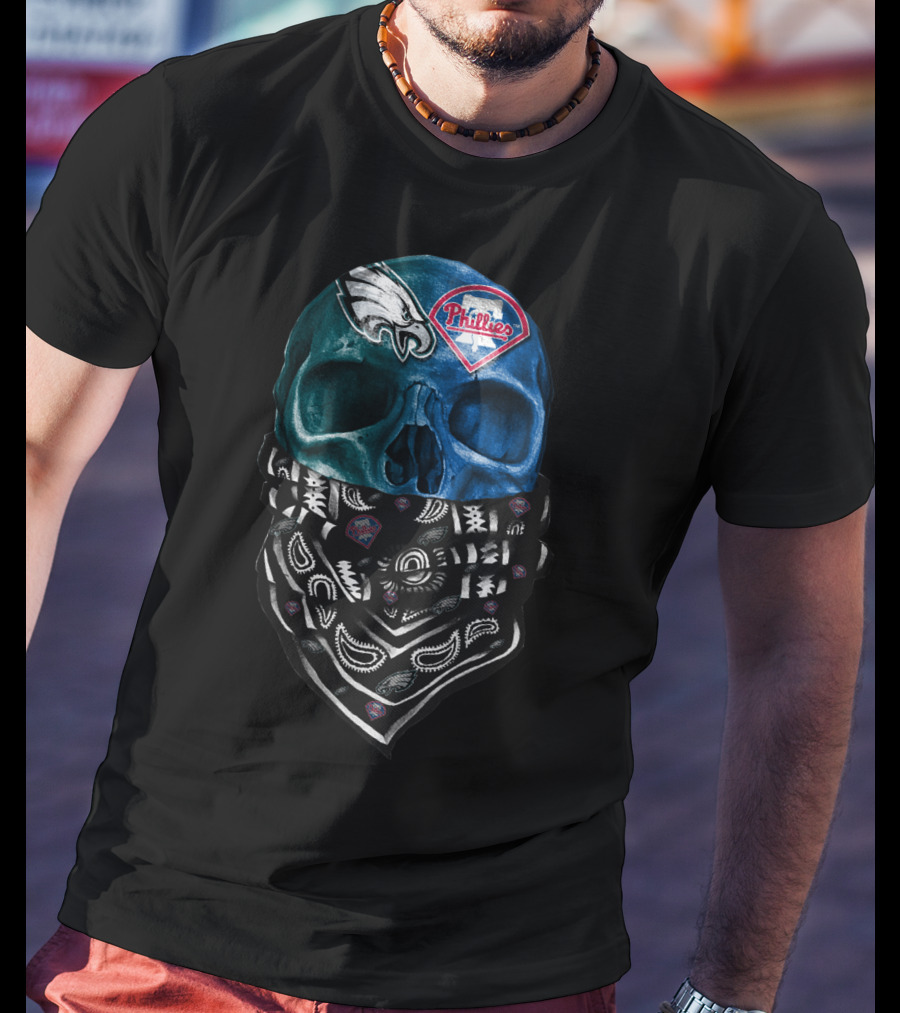 Philadelphia Eagles Phillies Skull Bandana T-Shirt