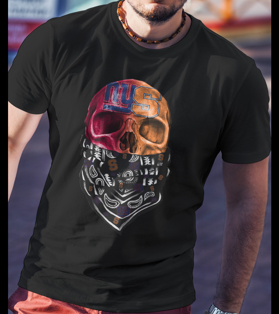 Ny Giants Syracuse Skull Bandana T-Shirt