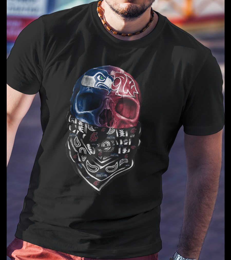 Seahawks Cougars Skull Bandana T-Shirt