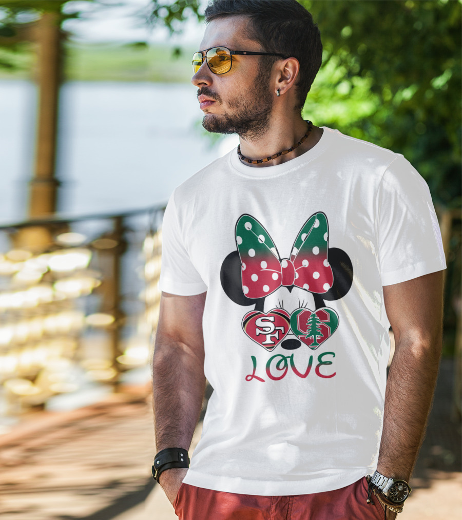 San Francisco 49ers Stanford Cardinal Minnie Mouse Love T-Shirt