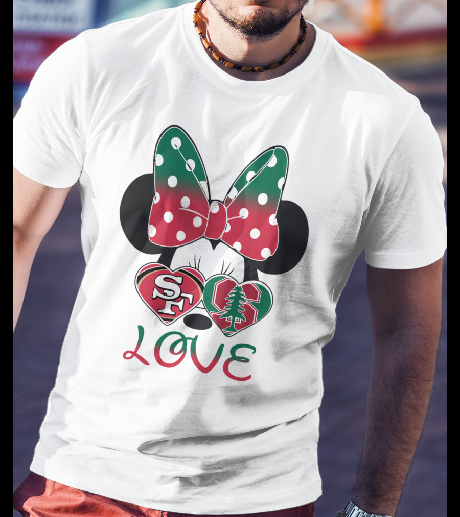 San Francisco 49ers Stanford Cardinal Minnie Mouse Love T-Shirt