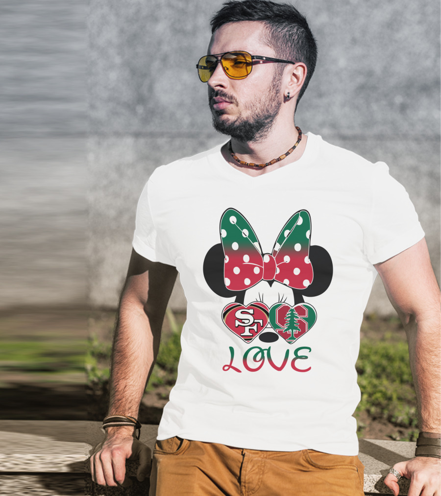 San Francisco 49ers Stanford Cardinal Minnie Mouse Love T-Shirt