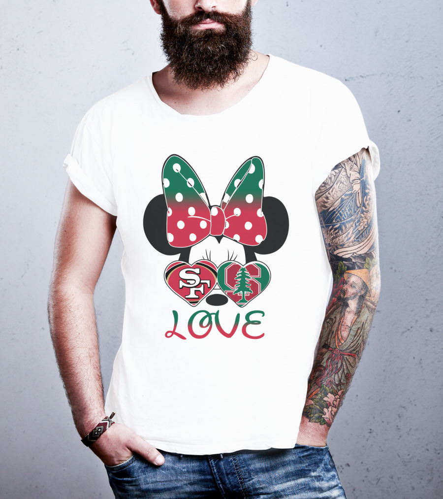 San Francisco 49ers Stanford Cardinal Minnie Mouse Love T-Shirt