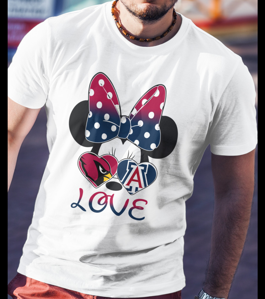 Minnie Mouse Cardinals Arizona Wildcats Love T-Shirt