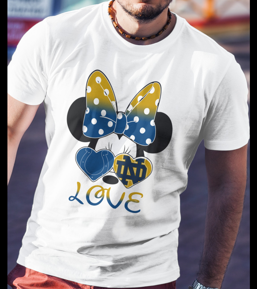 Love Notre Dame Polka Dot Bow Hearts T-Shirt