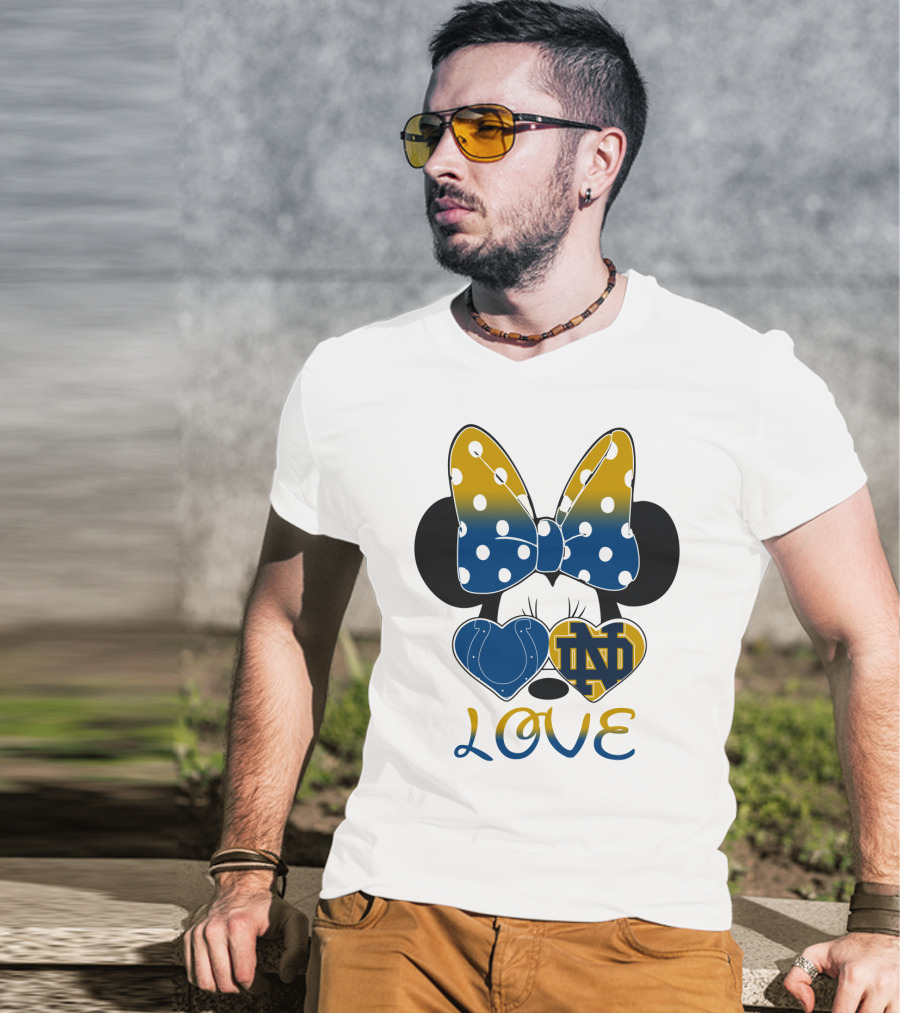 Love Notre Dame Polka Dot Bow Hearts T-Shirt