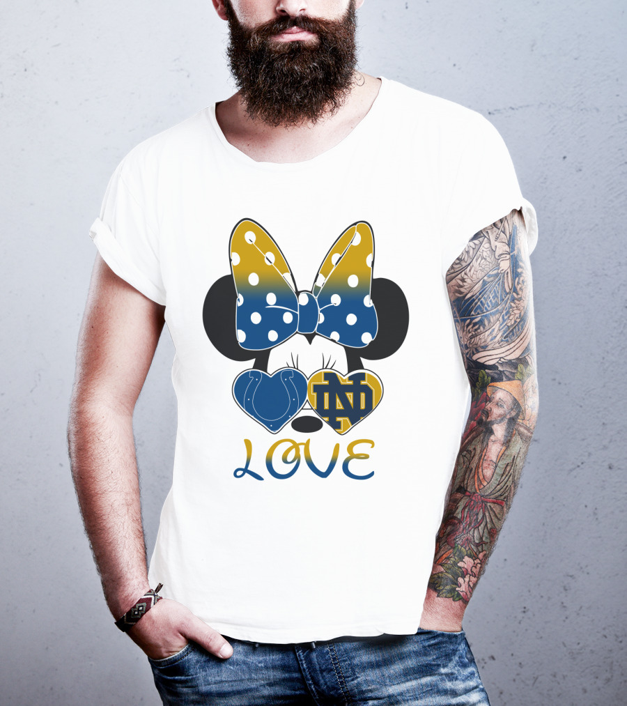 Love Notre Dame Polka Dot Bow Hearts T-Shirt