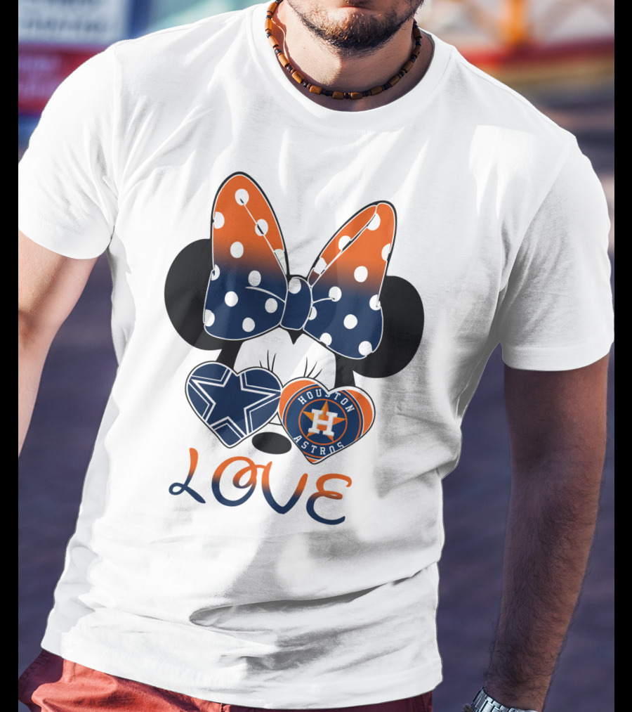 Mic 046 Houston Astros Dallas Cowboys Minnie Love T-Shirt