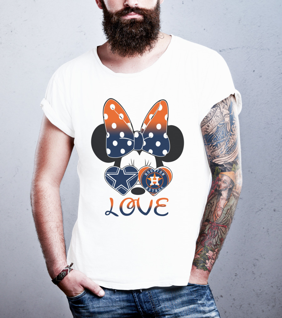 Mic 046 Houston Astros Dallas Cowboys Minnie Love T-Shirt