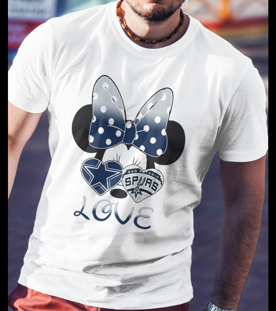 Love Cowgirl Minnie Dallas Cowboys San Antonio Spurs T-Shirt