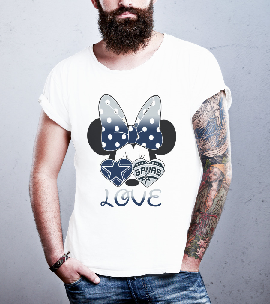 Love Cowgirl Minnie Dallas Cowboys San Antonio Spurs T-Shirt