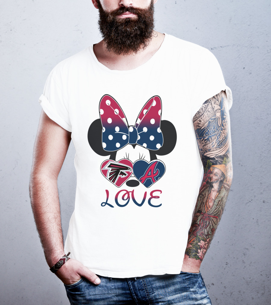 Love Minnie Bow Falcons Braves T-Shirt