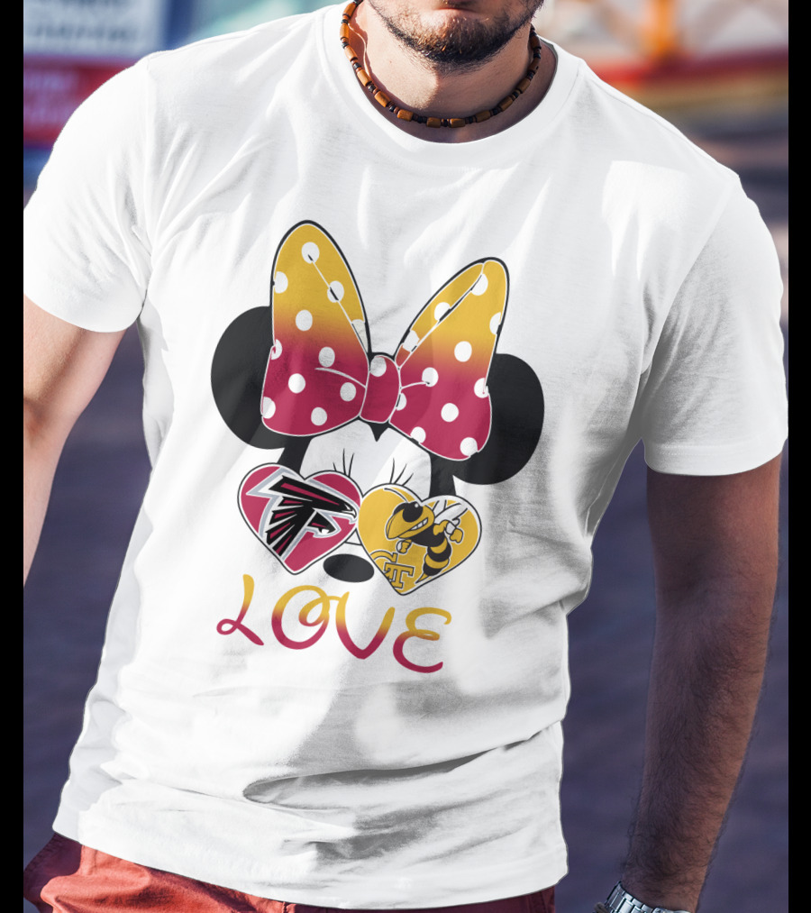 Falcons Georgia Tech Love Minnie Bow T-Shirt