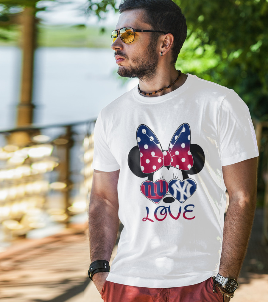 Mic 066 Minnie Bow Giants Yankees Love T-Shirt