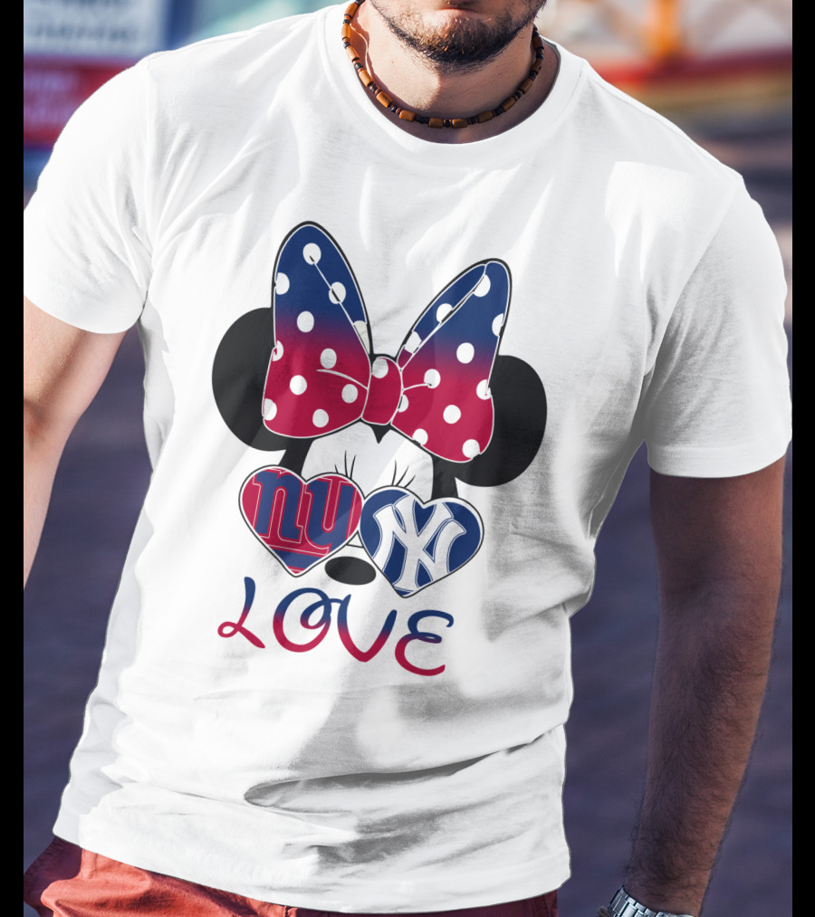 Mic 066 Minnie Bow Giants Yankees Love T-Shirt