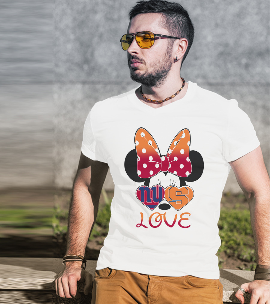 Ny Giants Syracuse Love Minnie Mouse Bow Hearts T-Shirt