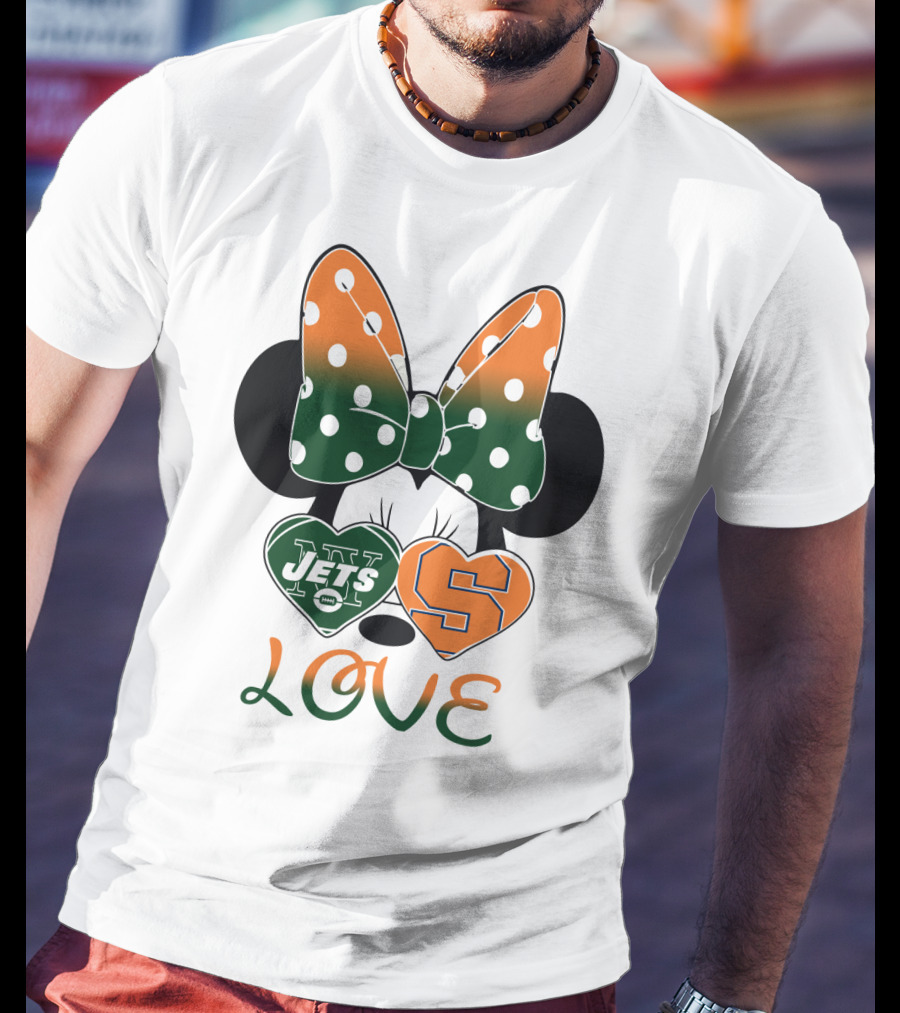 Ny Jets Syracuse Love Minnie Ears Bow T-Shirt