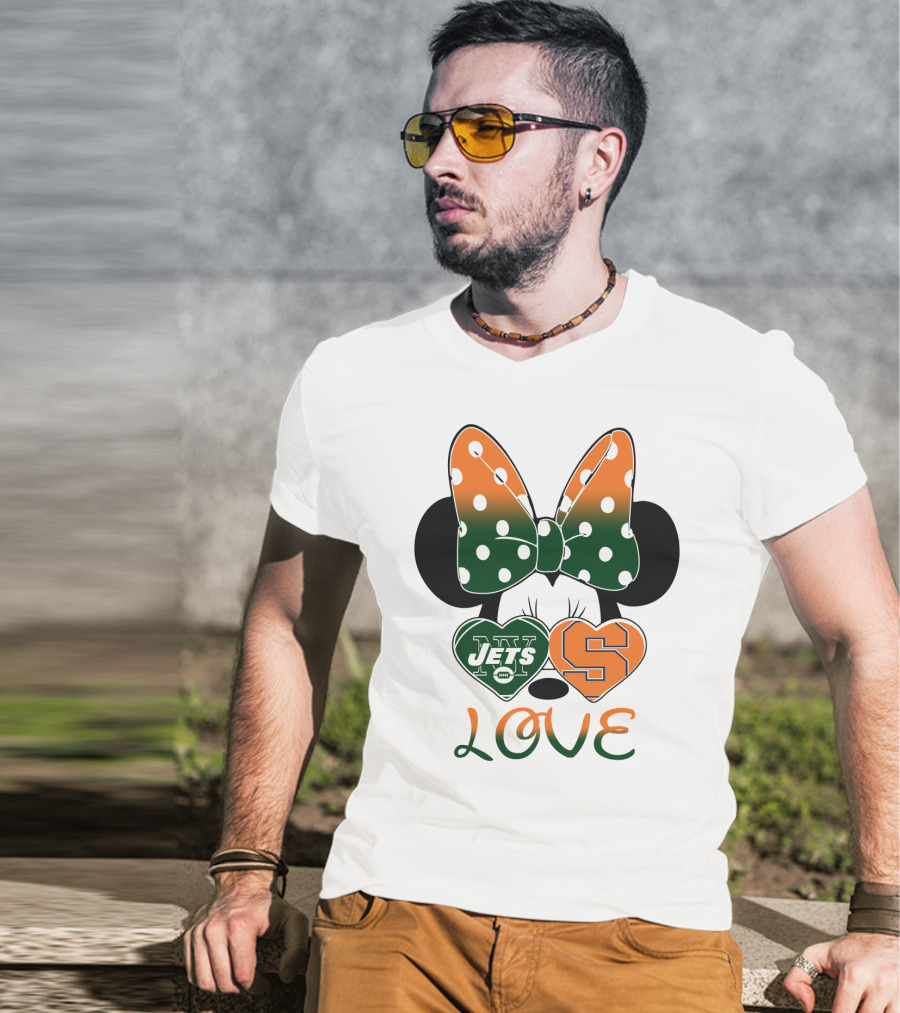 Ny Jets Syracuse Love Minnie Ears Bow T-Shirt