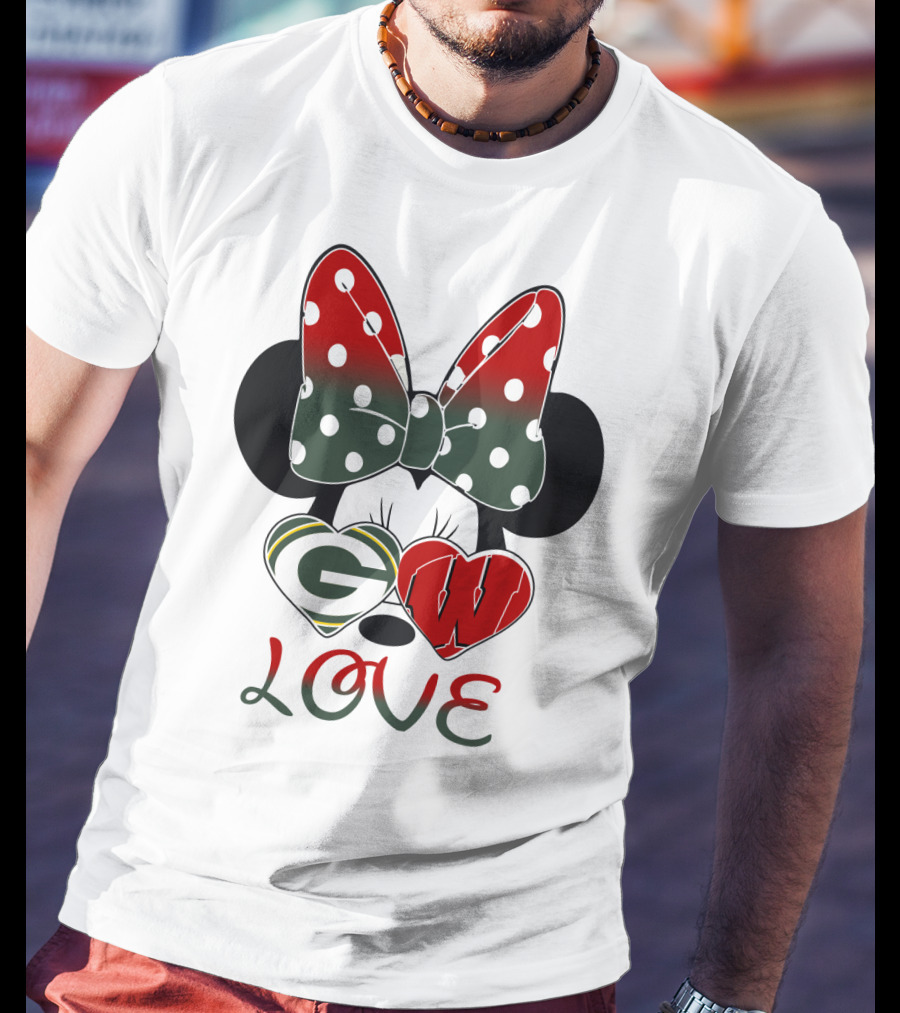 Minnie Mouse Packers Badgers Love T-Shirt