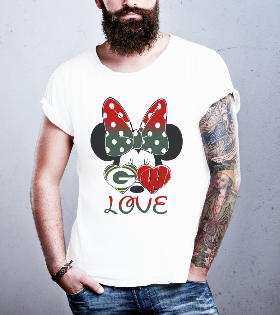 Minnie Mouse Packers Badgers Love T-Shirt