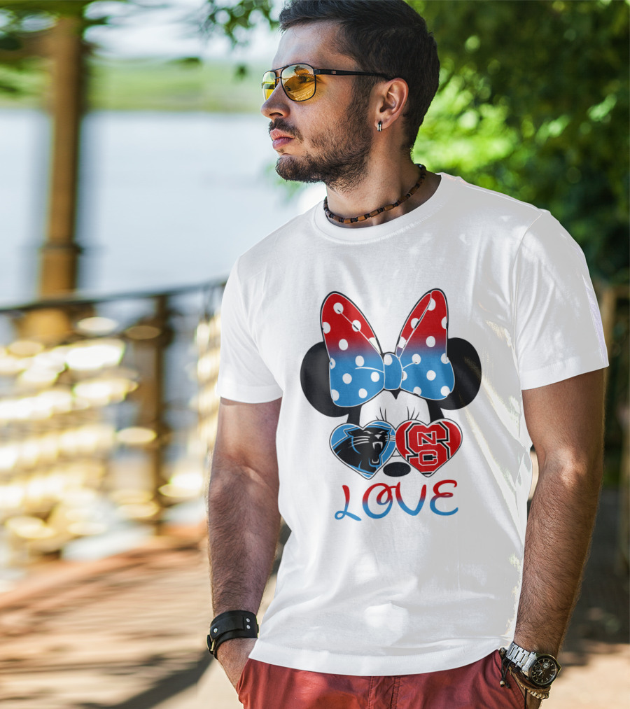 Minnie Bow Panthers Nc State Love T-Shirt