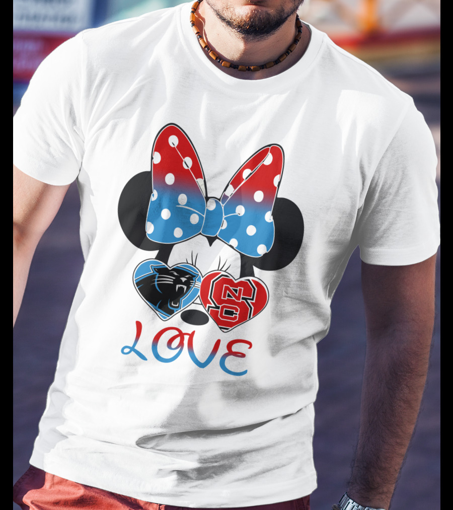 Minnie Bow Panthers Nc State Love T-Shirt