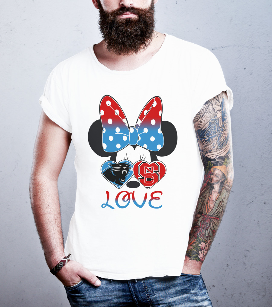 Minnie Bow Panthers Nc State Love T-Shirt