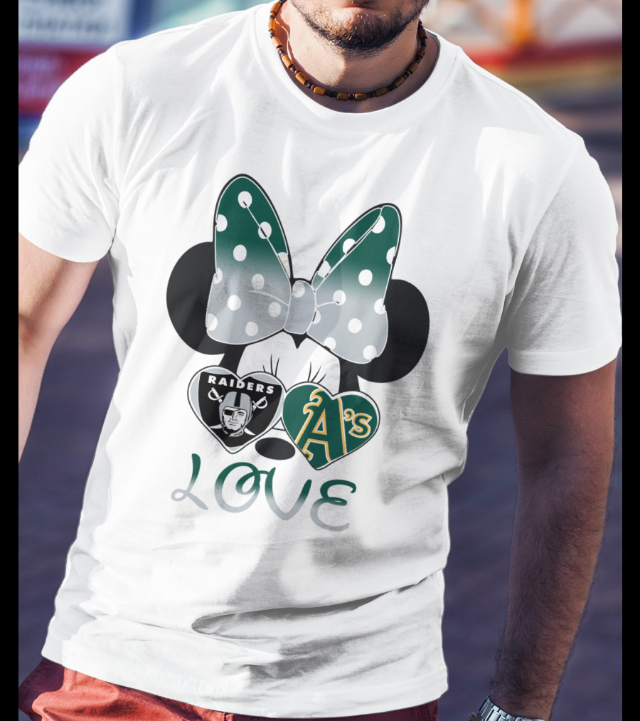 Raiders A's Love Minnie Mouse Bow T-Shirt
