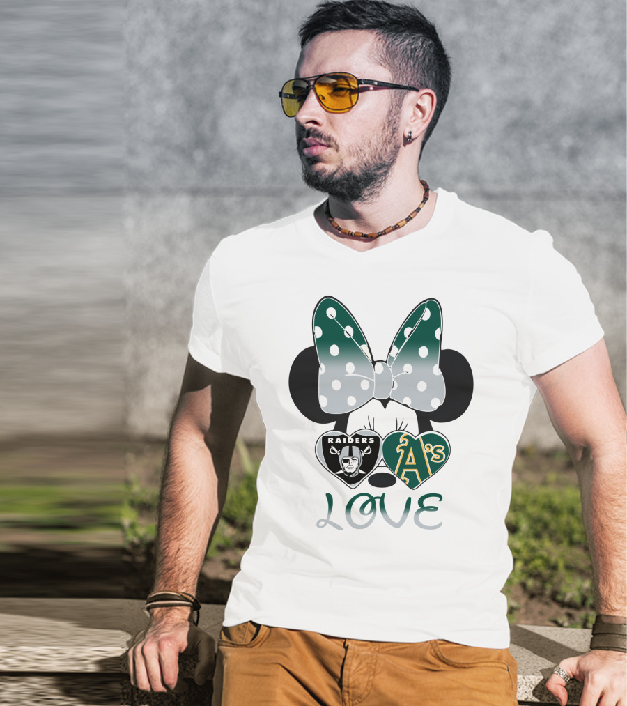 Raiders A's Love Minnie Mouse Bow T-Shirt