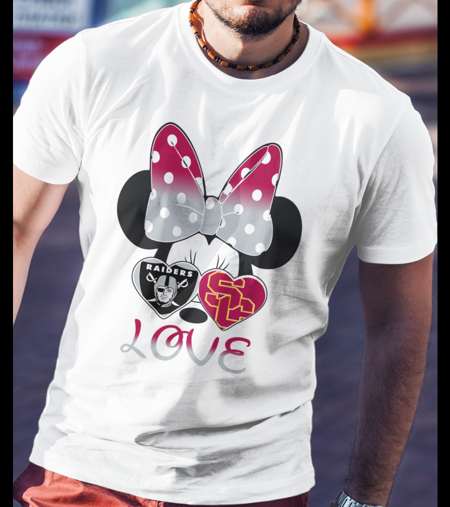 Minnie Mouse Bow Raiders Usc Love T-Shirt