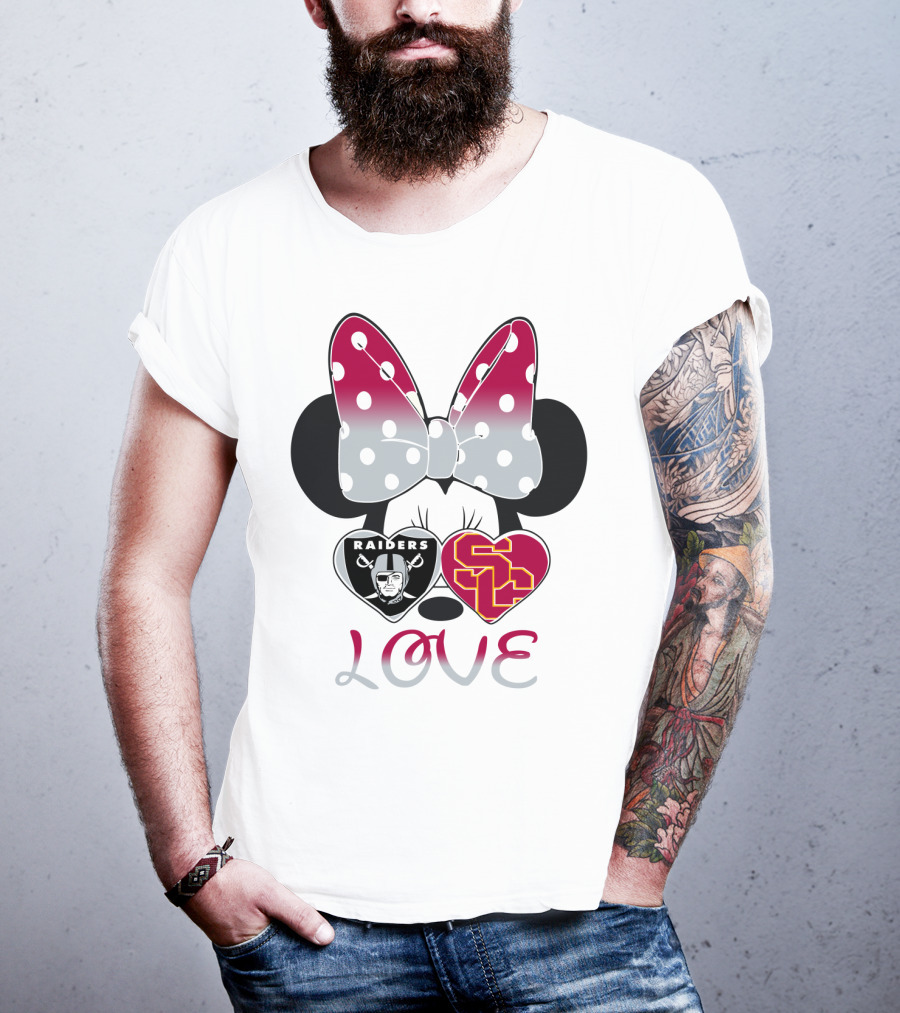 Minnie Mouse Bow Raiders Usc Love T-Shirt