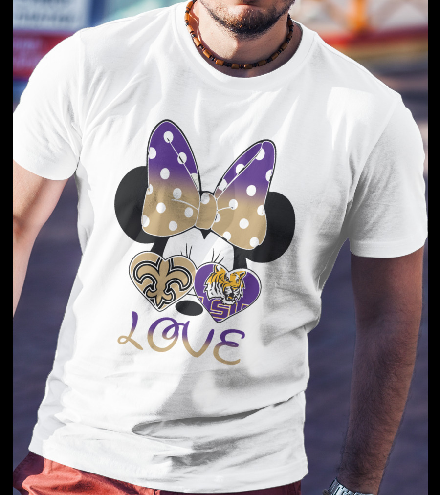 Love Lsu Saints Minnie Bow T-Shirt