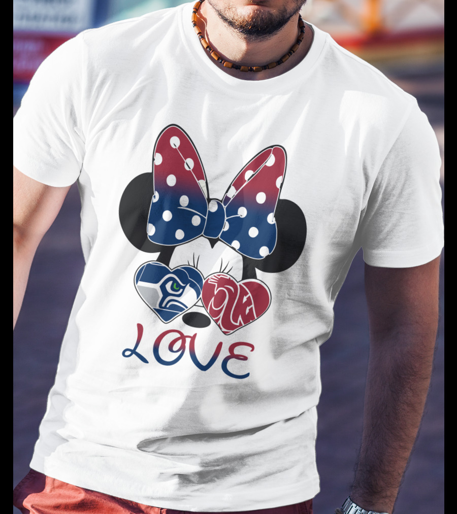 Minnie Bow Seahawks Cougars Love T-Shirt