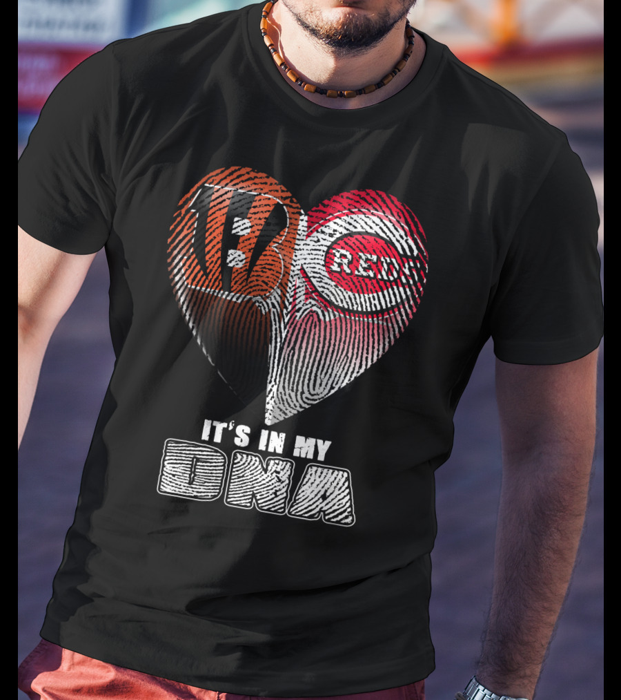 Cincinnati Bengals Reds Fan Heart It's In My Dna T-Shirt
