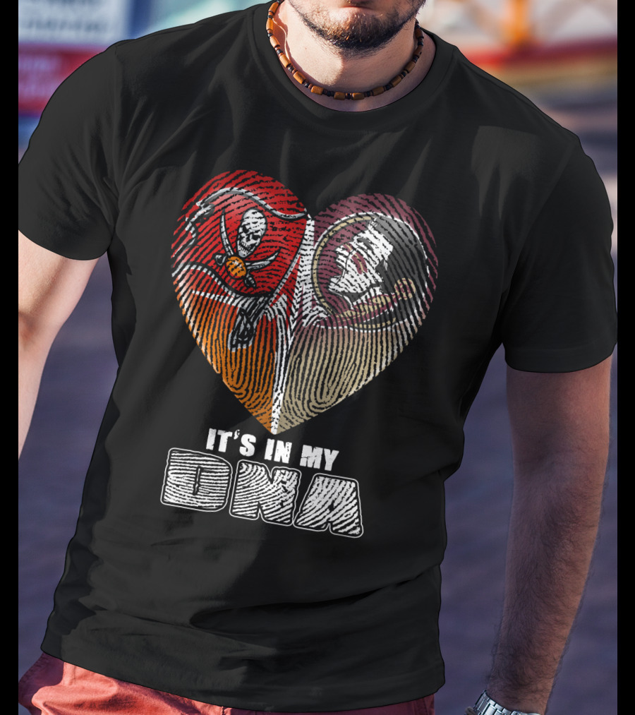It's In My Dna Buccaneers Seminoles Heart T-Shirt
