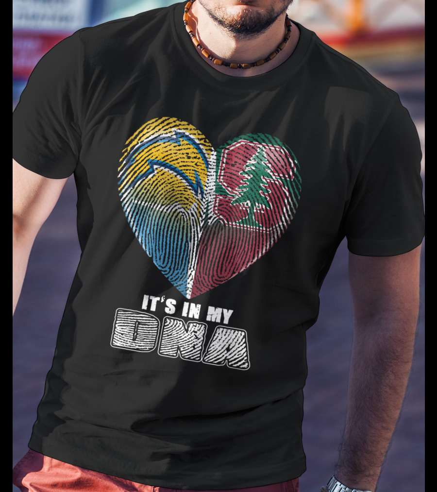 It's In My Dna Chargers Stanford Heart T-Shirt