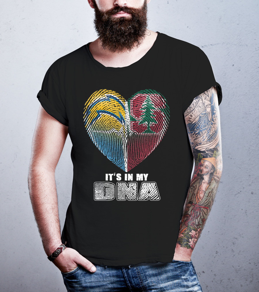 It's In My Dna Chargers Stanford Heart T-Shirt